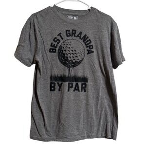 Crazy Dog‎ T-Shirts Mens Best Grandpa By Par Golf Graphic Tee Gray Medium